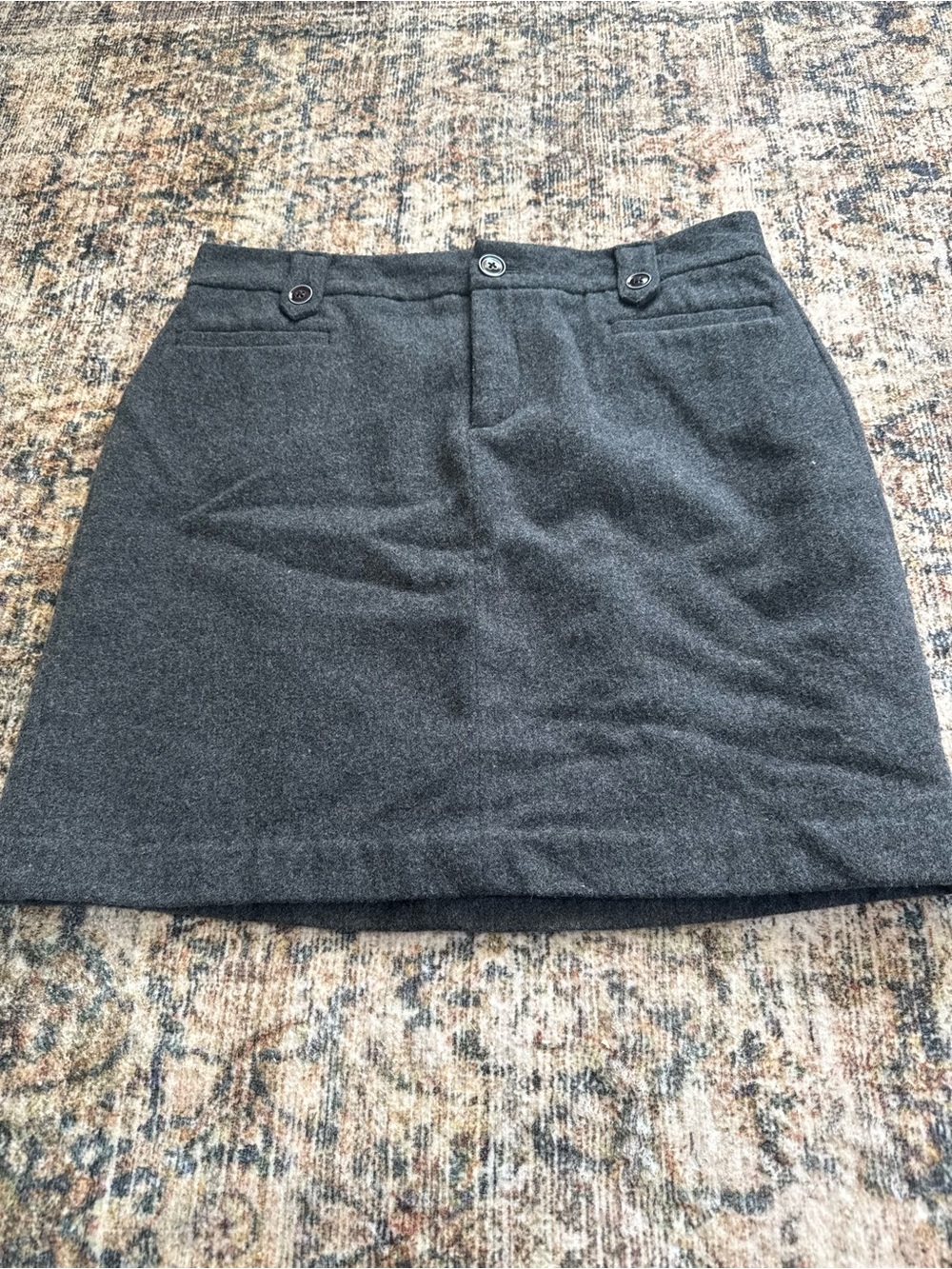 Eddie Bauer Charcoal Gray Wool Mini Skirt